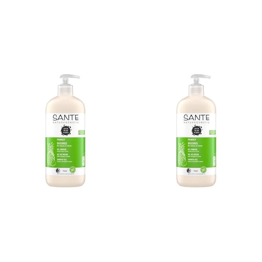 SANTE Natural Cosmetics Forfriskende showergel med citrusduft, 950 ml Brusebad og bad Naty Shop 2 stk x 950 ml Frugtagtig, frisk