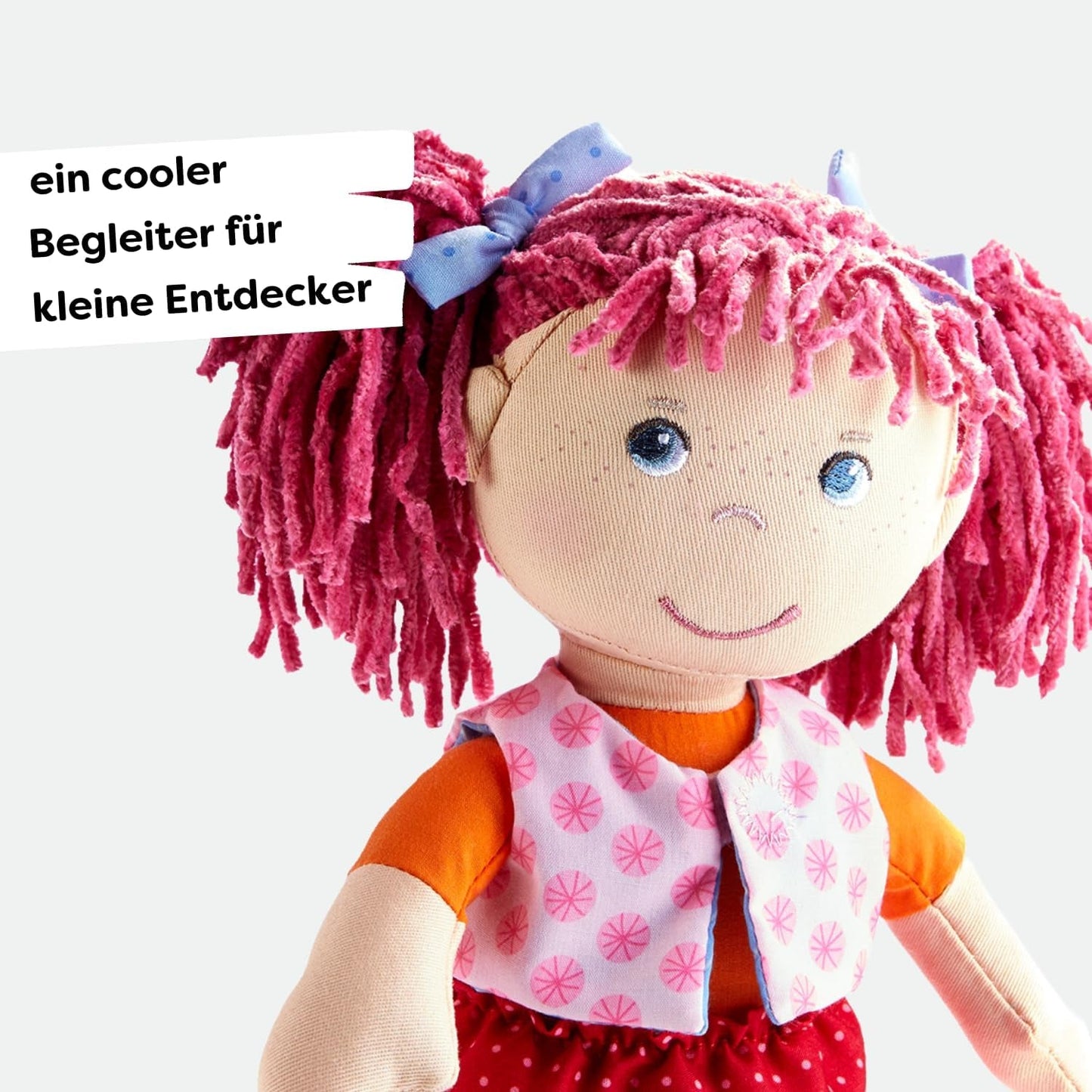 HABA Lily Lou dukke - Blød stofdukke fra 18 måneder - 30 cm med tøj og hår - Ideel legekammerat til små børn - 1302842001