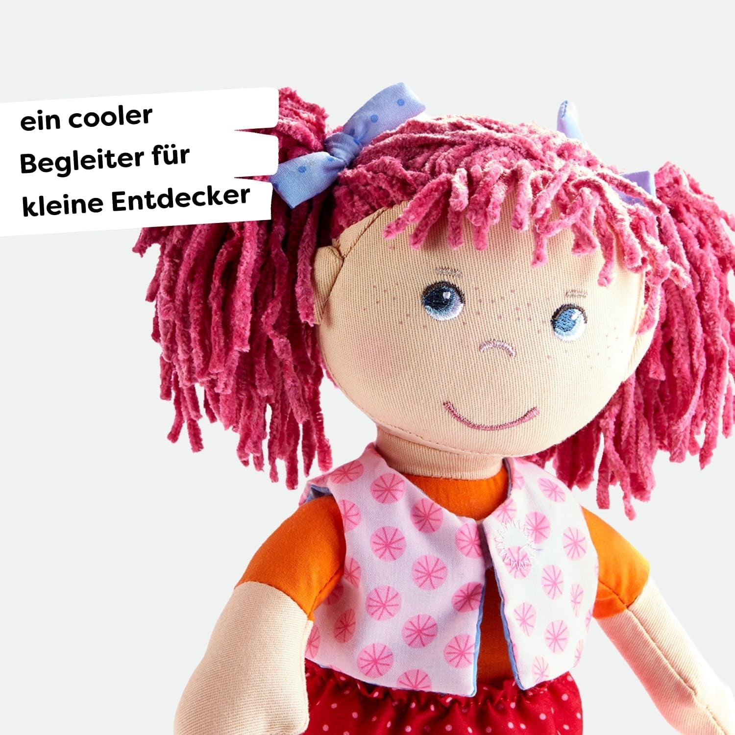 HABA Lily Lou dukke - Blød stofdukke fra 18 måneder - 30 cm med tøj og hår - Ideel legekammerat til små børn - 1302842001