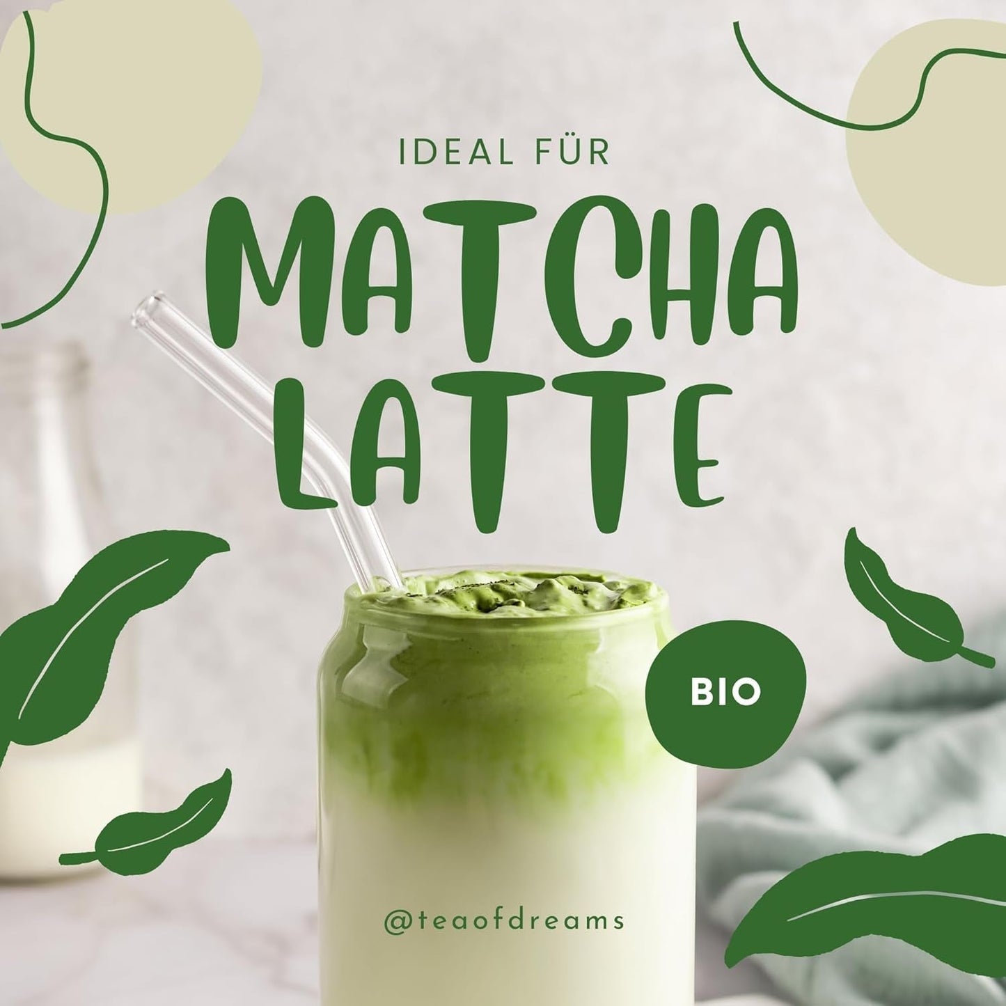 Økologisk Matcha-pulver til te og Matcha Latte - Premium ceremoniel kvalitet fra Japan - Original Kissui grøn te - 30g