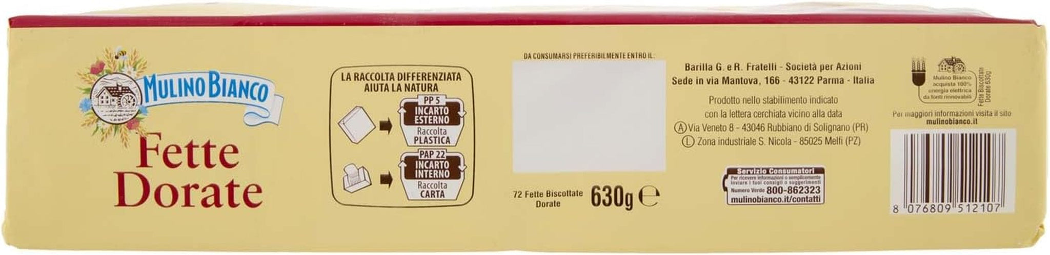 , Fat Biscottate Golden - 630 gr