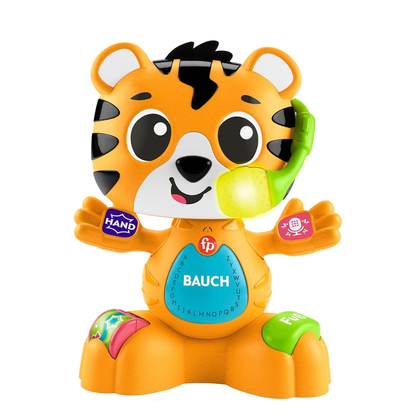 Fisher-Price Baby & Toddler Beat Bande Lern & Tanz Tiger Justin pædagogisk legetøj med lyde og lys til babyer 9 måneder og opefter, tysk udgave, HYL31 Bebe Naty Shop Toys Standardtitel
