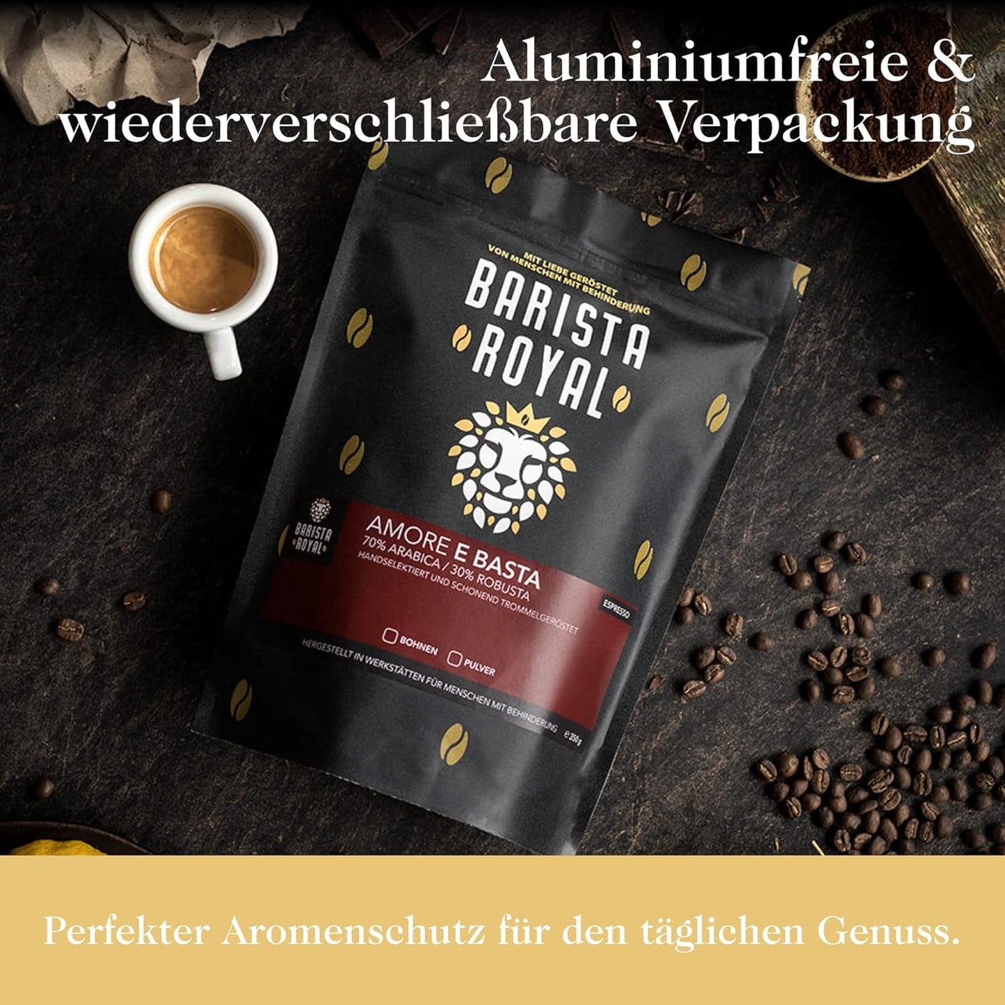 Hele bønne kaffesmagningssæt 5 x 350g | Discovery Pakke Kaffebønner i gavesæt | arabisk | Fair Trade | Vegansk | Ideel til automatiske espressomaskiner, filter-espressomaskiner, pour-over-espressomaskiner og franske presser | KONGELIG BARISTA