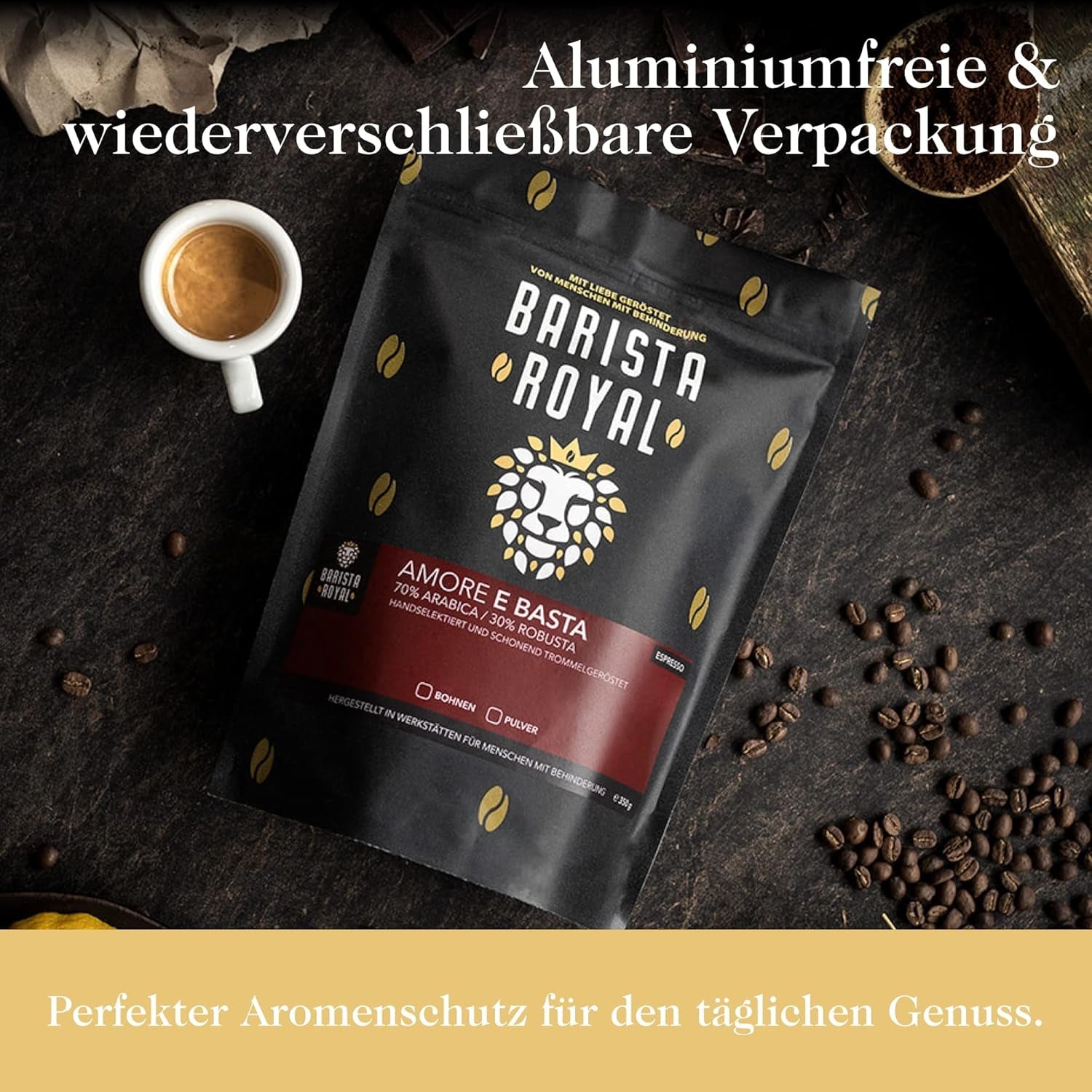 Hele bønne kaffesmagningssæt 5 x 350g | Discovery Pakke Kaffebønner i gavesæt | arabisk | Fair Trade | Vegansk | Ideel til automatiske espressomaskiner, filter-espressomaskiner, pour-over-espressomaskiner og franske presser | KONGELIG BARISTA