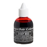 Sugarflair Deep Red Food Coloring - Spiselig flydende madfarve, Airbrush-farve til kager, muffins, frosting og kagepynt - 60 ml