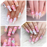 50 stk 3D Blumen Nägel Nail Charms Bunt Gelee Weich Kleber Lilie Flower Blume Nagel Hibiscus Zubehör Nageldesign Eis Kristall Geprägt Farbverlauf Lilien Für Mädchen Frauen Diy Basteldekoration