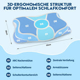 Cloudétoile Nakkepude Memory Foam Pude - 2 i 1 Ergonomisk ortopædisk pude Visco Foam Pude Side Sleeper Nakkestøtte Pude Højdejusterbar Memory Foam Pude Hvid 64X38X12cm Cervikal ortopædiske puder Naty Shop