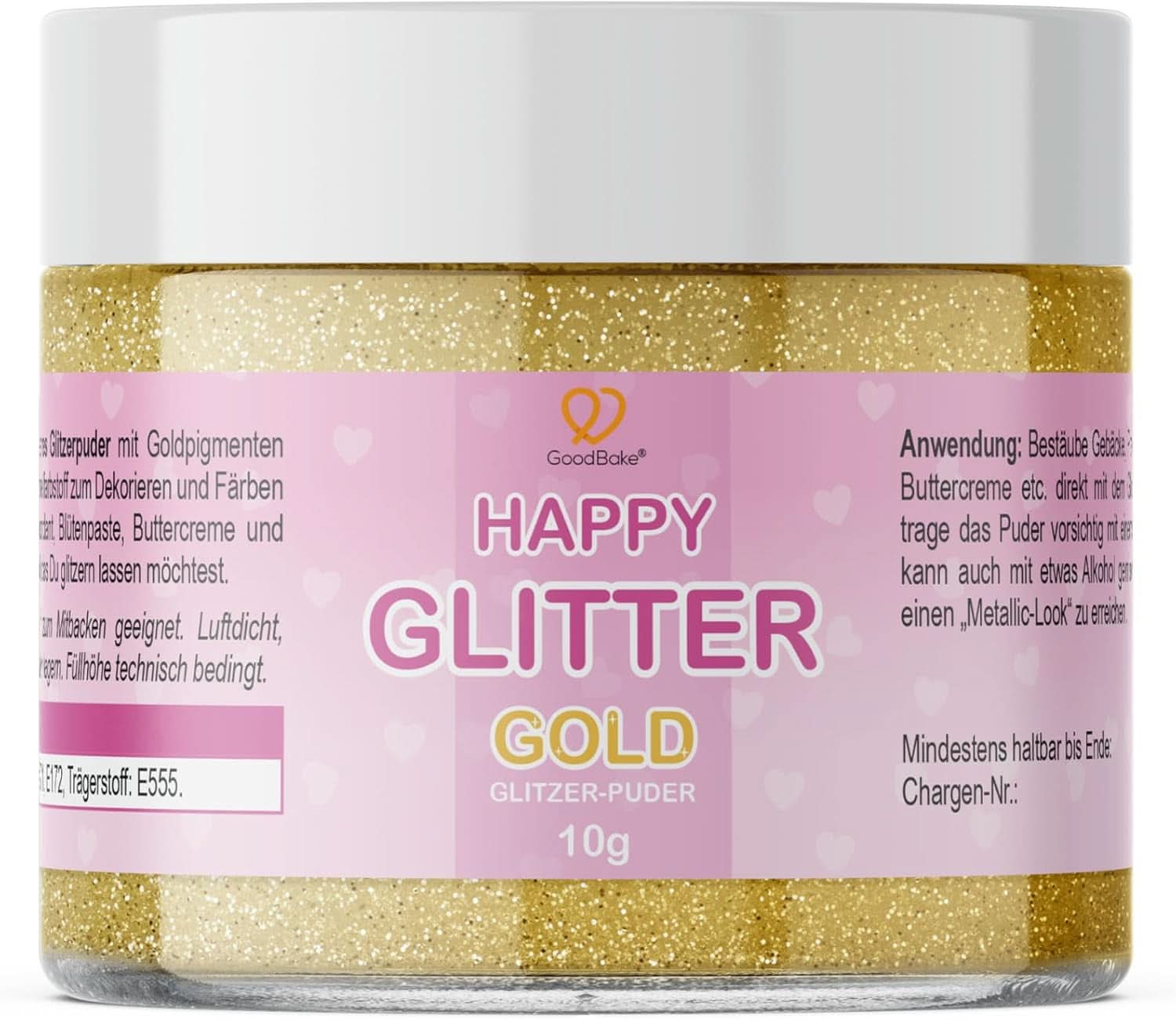 Goodbake Happy Glitter Gold - Spiselig madglitter, 10 gram Glitter Naty Shop Gold