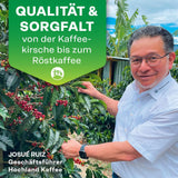 Hochland Kaffee - Holanka Crema - 250g Kaffeebohnen - Bæredygtigt direkte salg - Perfekt til fuldautomatiske maskiner og Siebträger - Mildere aromatisk smag - Bedste kvalitet fra Peru