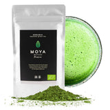Økologisk grøn te Moya Matcha pulver | 100 g premium kvalitet til ceremoni | Økologisk dyrket og høstet i Uji, Japan | Matcha grøn te pulver | Ideel til den japanske vandte-ceremoni