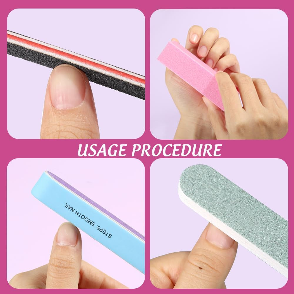 FANDAMEI 20 Stücke Buffer Für Nagel, Nagelfilen Für Gelnägel, Profi Nagelfeile 100/180, Polierfeile Fingernägel, Filen Für Gelnägel, Manicure & Pedicure Set
