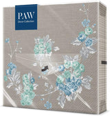 PAW - 3-lags servietter (33 X 33 Cm) I 20 stykker I Perfekt til fødselsdage, fester, bryllupper, nadver og helligdage I Farverige papirservietter - Elegante blomster I Farve: Fredelig have