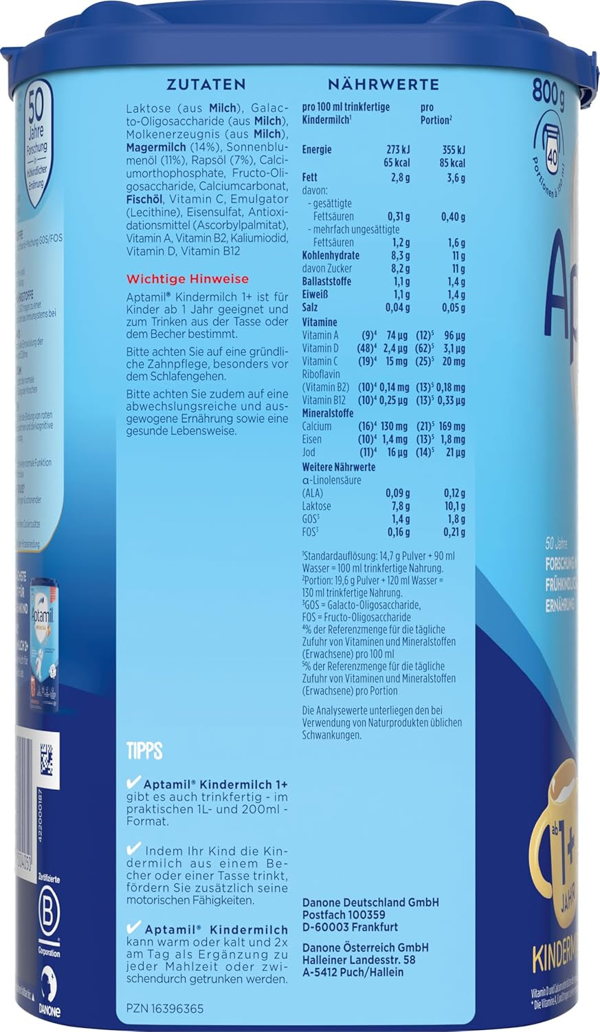 Aptamil Vækstmælk 1 Plus - Vækstmælk fra 1 år - 800g