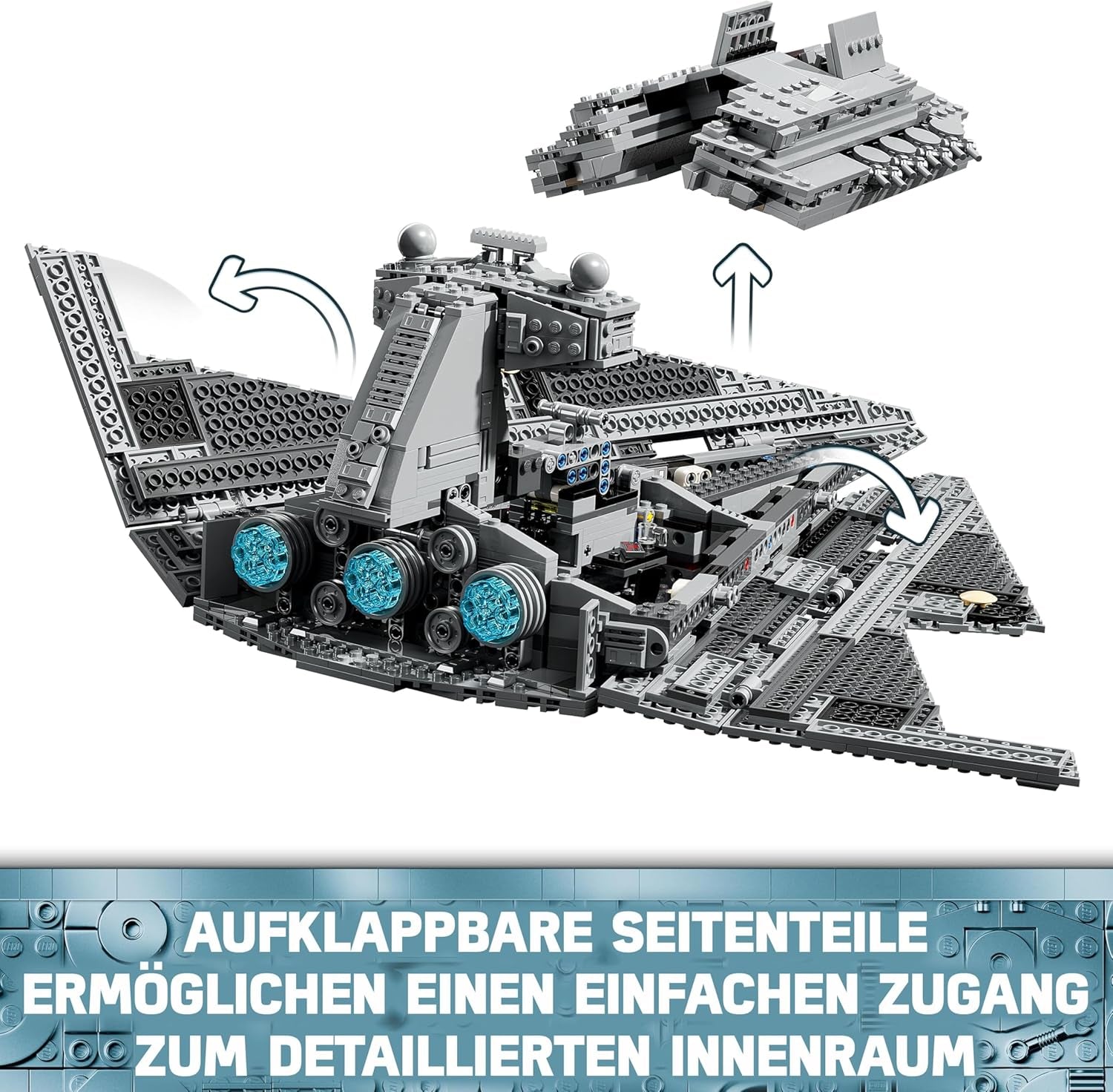 LEGO Star Wars Imperial Star Destroyer, rumskibssæt, byggelegetøj, Darth Vader og Cal Kestis legesæt, fødselsdagsgave til drenge, piger og fans 75394 Byggesæt Besuche den LEGO-Store