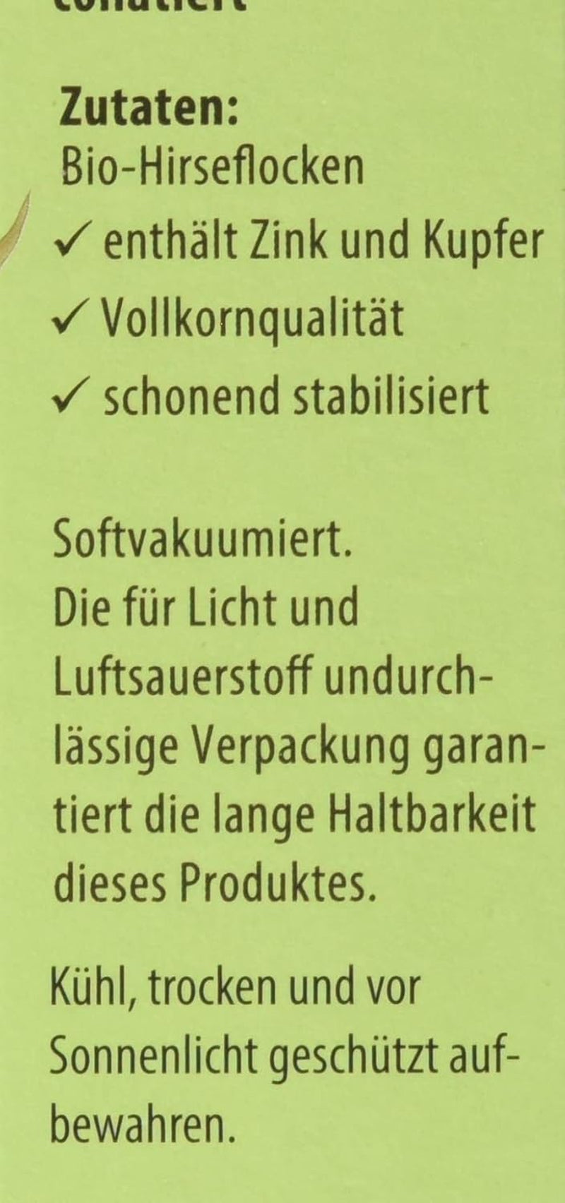 Hirse-Flocken Bio, 6Er Pack (6 X 400 G) Korn Naty Shop