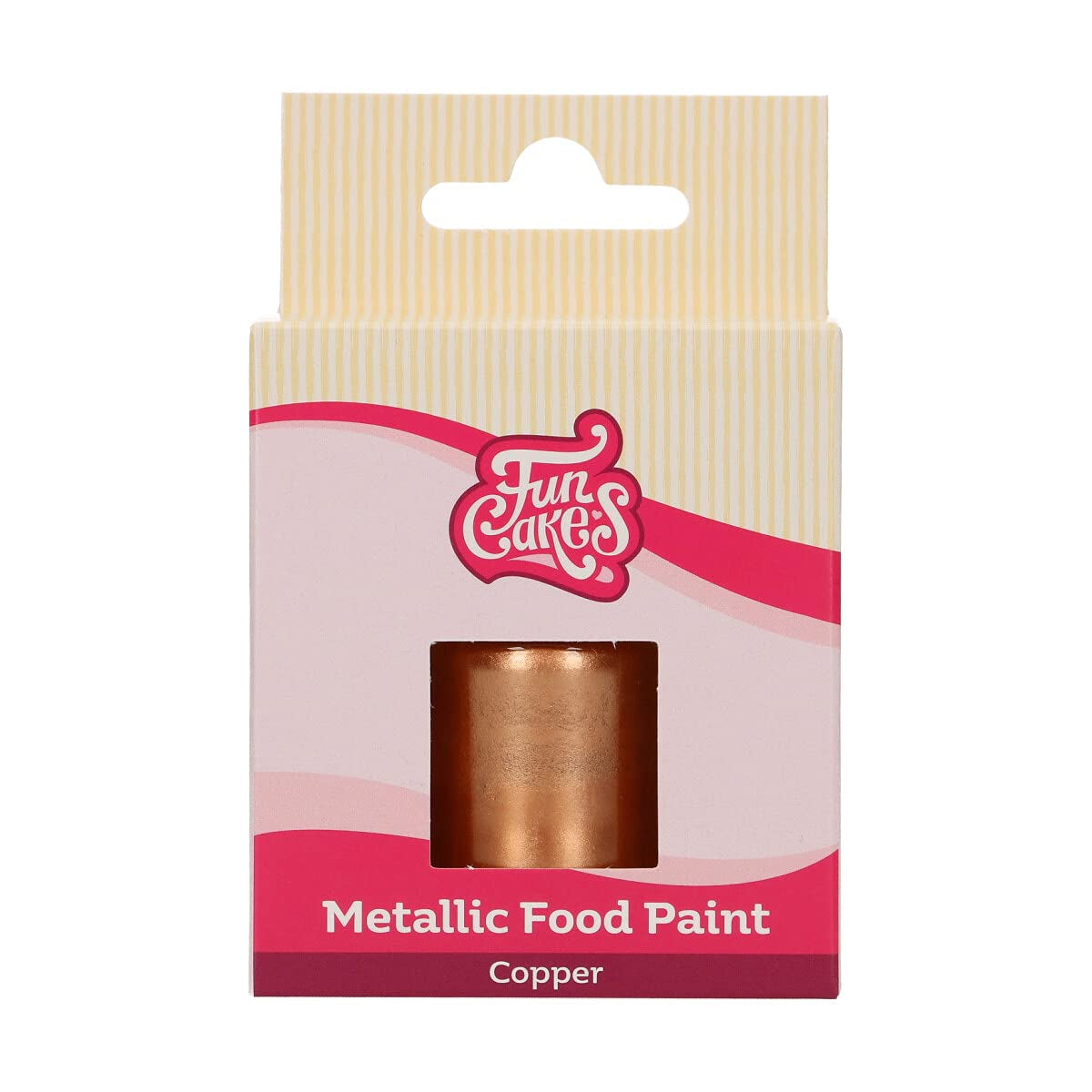 Funcakes Metallic Food Paint, Copper Color: Skab metalliske effekter på fondant, marcipan, royal icing og småkager. 100% spiselig madfarve, Halal, velegnet til vegetarer og veganere. 30 ml.