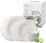 vivo - Villeroy & Boch Group – Essential White Dinner Set 18 tlg. Weiß, Spülmaschinenfest, Mikrowellensicher, Geschirr Set for 6 Personen, Müslischalen, Speiseteller, Dessertteller, Premium Porzellan