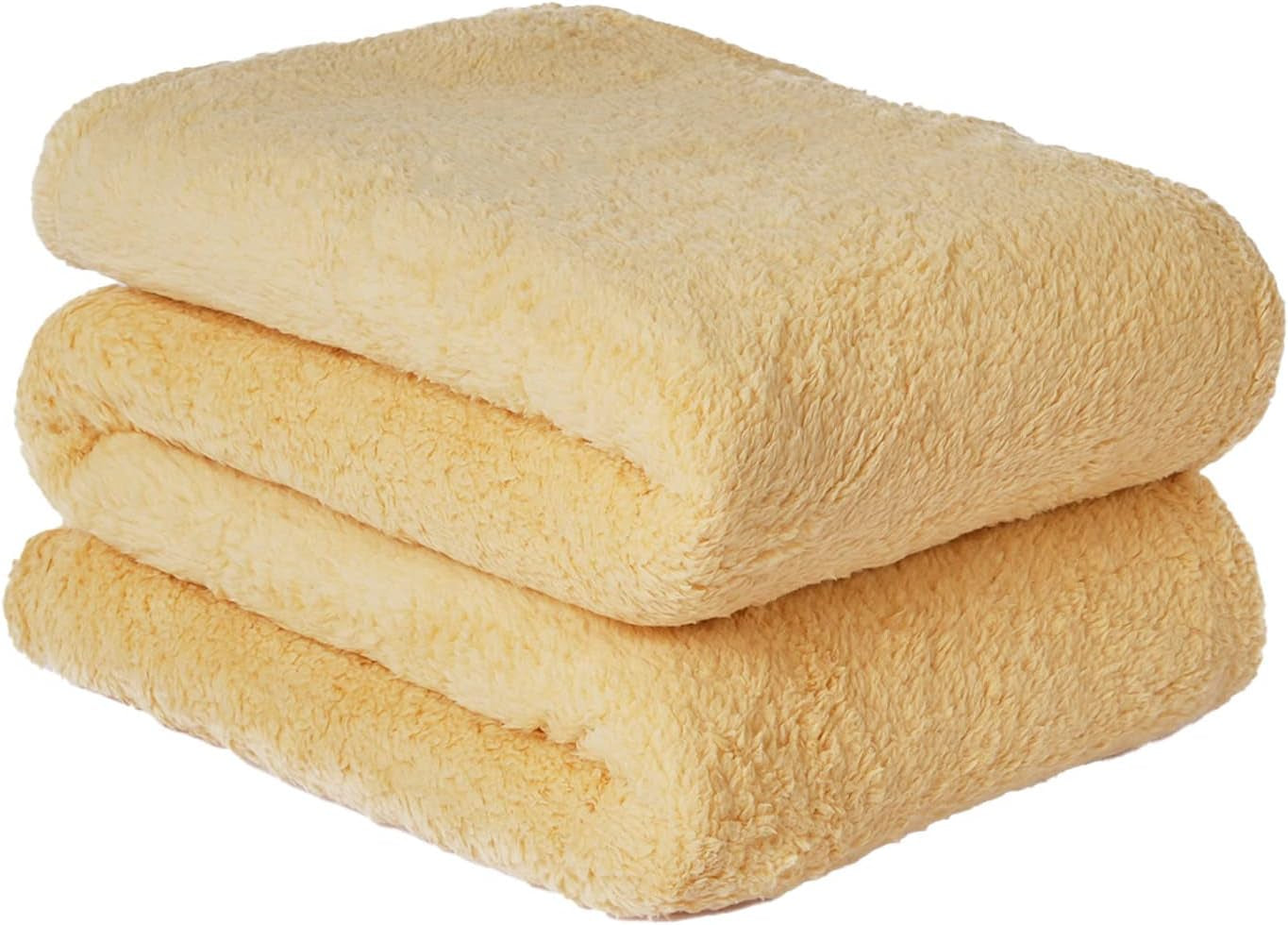 Brentford's Teddy Fleece Tæppe Stort Sengetæppe Plys Super Blød Varm Sovesofa Sengetæppe Sort - 150 X 200 Cm Senge og tæpper Besuche den Brentfords-Store Gul Okker 200 X 240 Cm