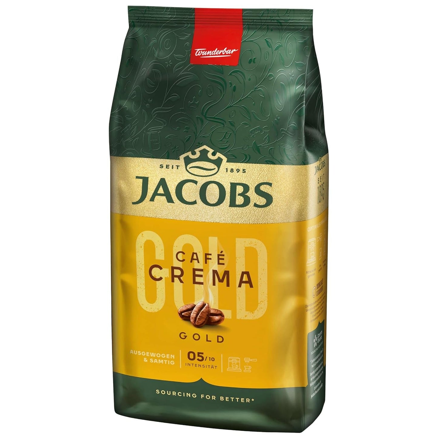 Jacobs Expert Roast Cafe Crema Gold, Kaffe hele bønner (4 x 1 kg)