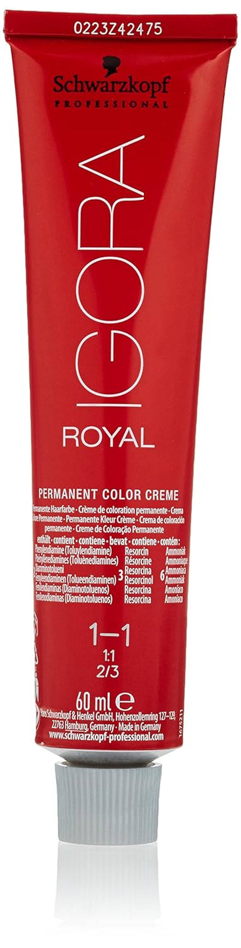 Schwarzkopf IGORA Royal Premium Hårfarve 1-1 blå-sort, 1 pakke (1 x 60 g) Hårfarve Naty Shop Standard titel