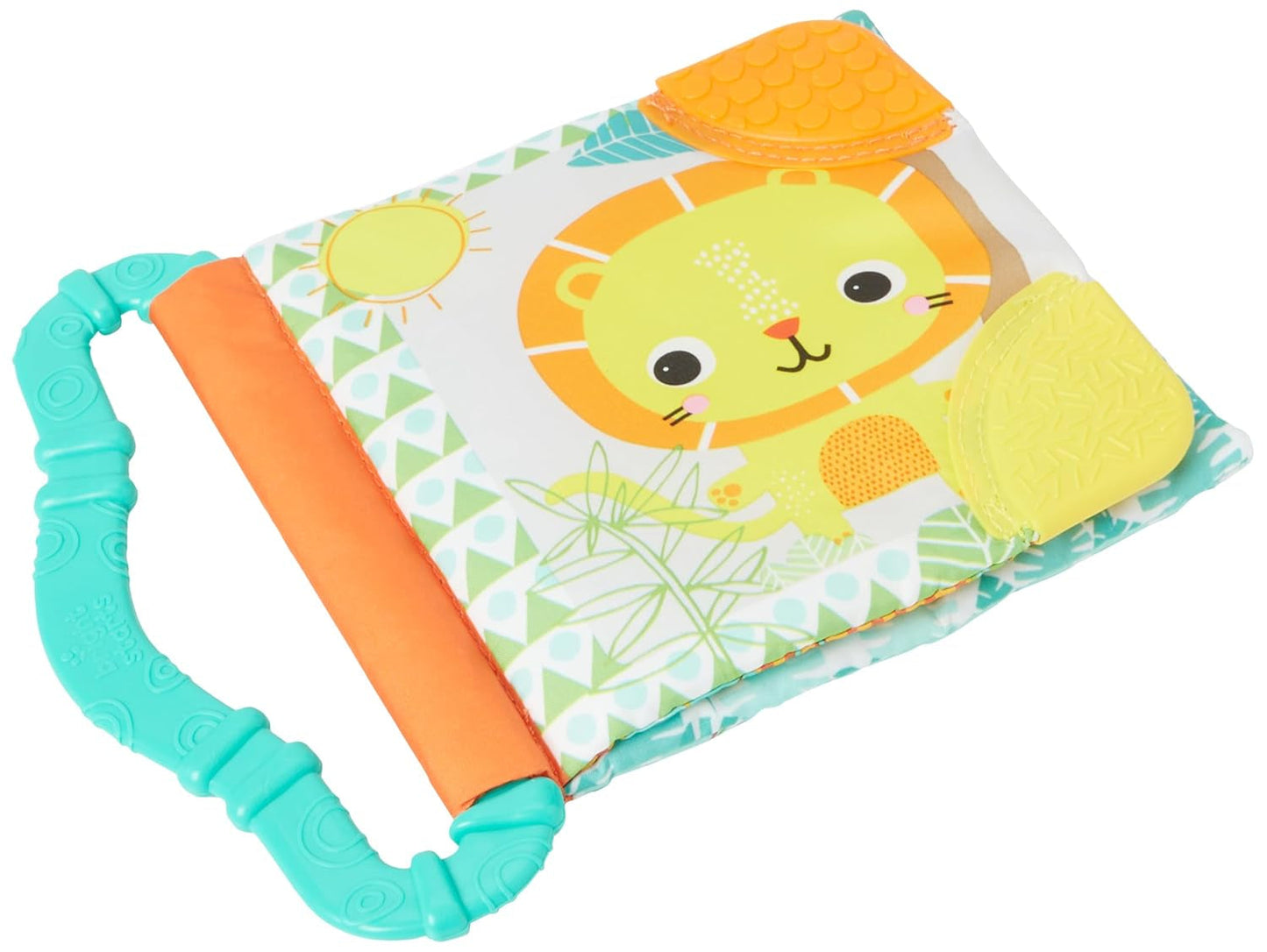 Bright Starts, Teethe & Read, Rangle Cloth Book Gribende Legetøj og Stof Dyre Billedbog, Rangle Book, Bidring, Beroligende tandkød, Legetøj til babyer og småbørn 3 måneders babylegetøj Naty Shop