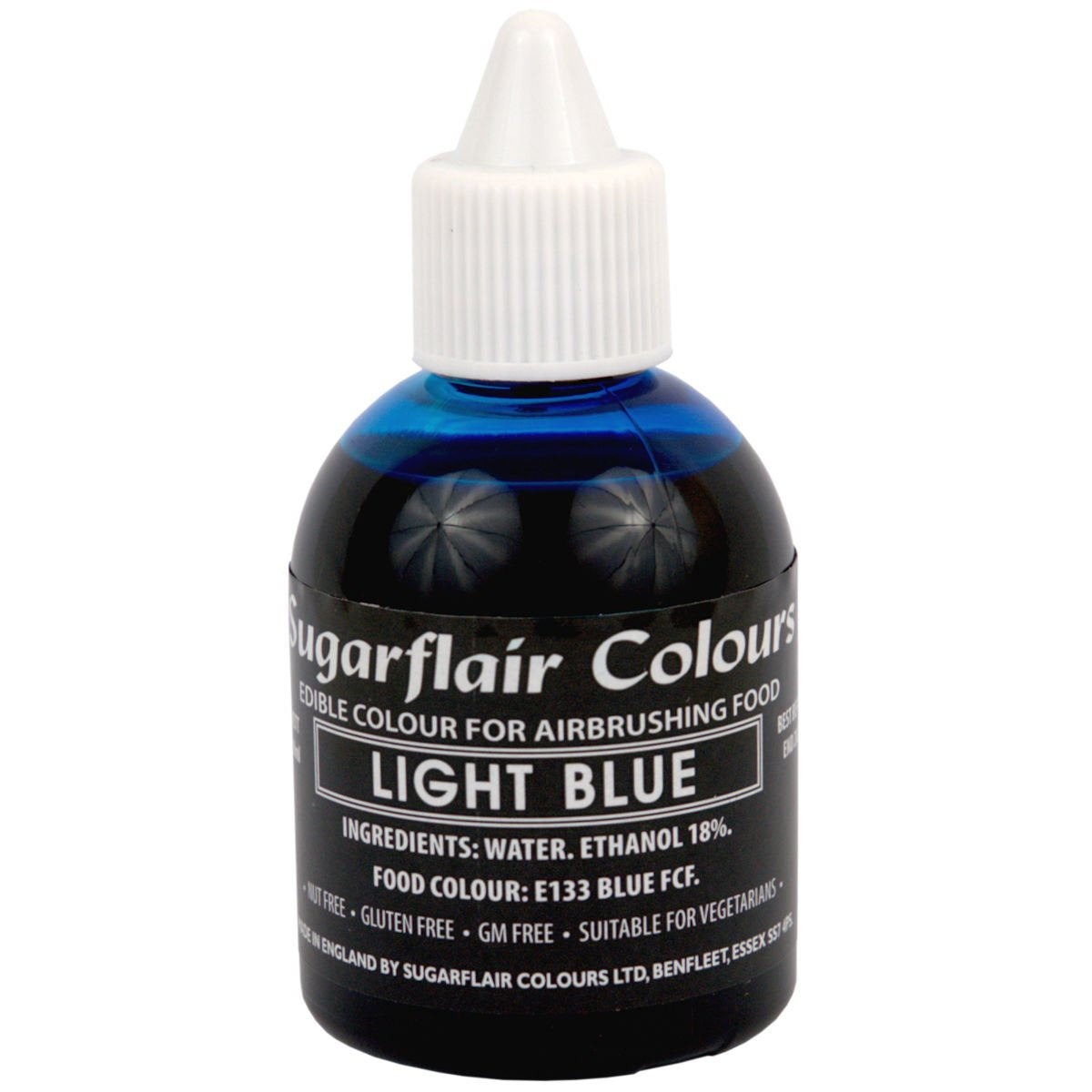 Sugarflair Deep Red Food Coloring - Spiselig flydende madfarve, Airbrush-farve til kager, muffins, frosting og kagepynt - 60 ml