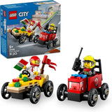 LEGO City Pizza Varevogn Vs. Pizzavogn - Sæbekasselegetøj til piger og drenge 5+ - Byggesæt med 2 førerminifigurer - Fødselsdags- og feriegave 60458 Byggesæt Besuche den LEGO-Store Standardtitel