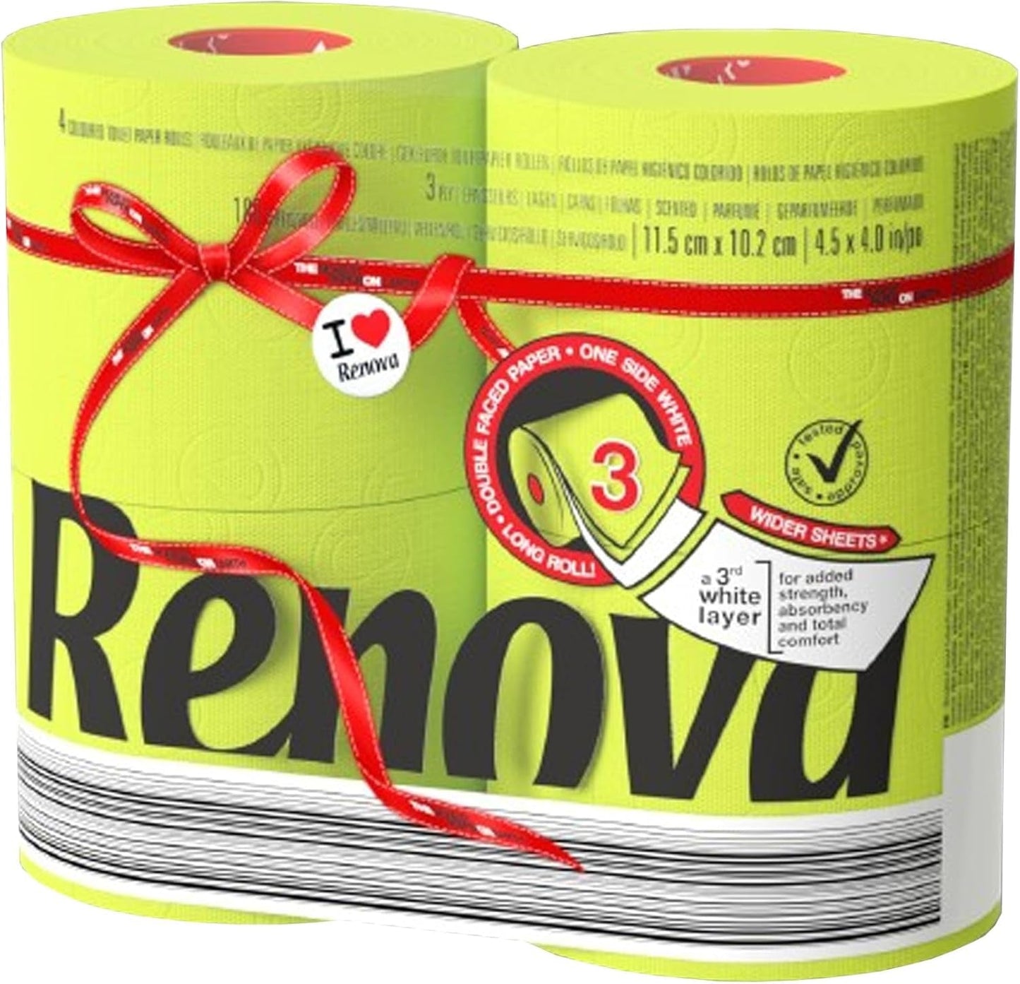 Renova toiletpapir, grønt, 4 ruller