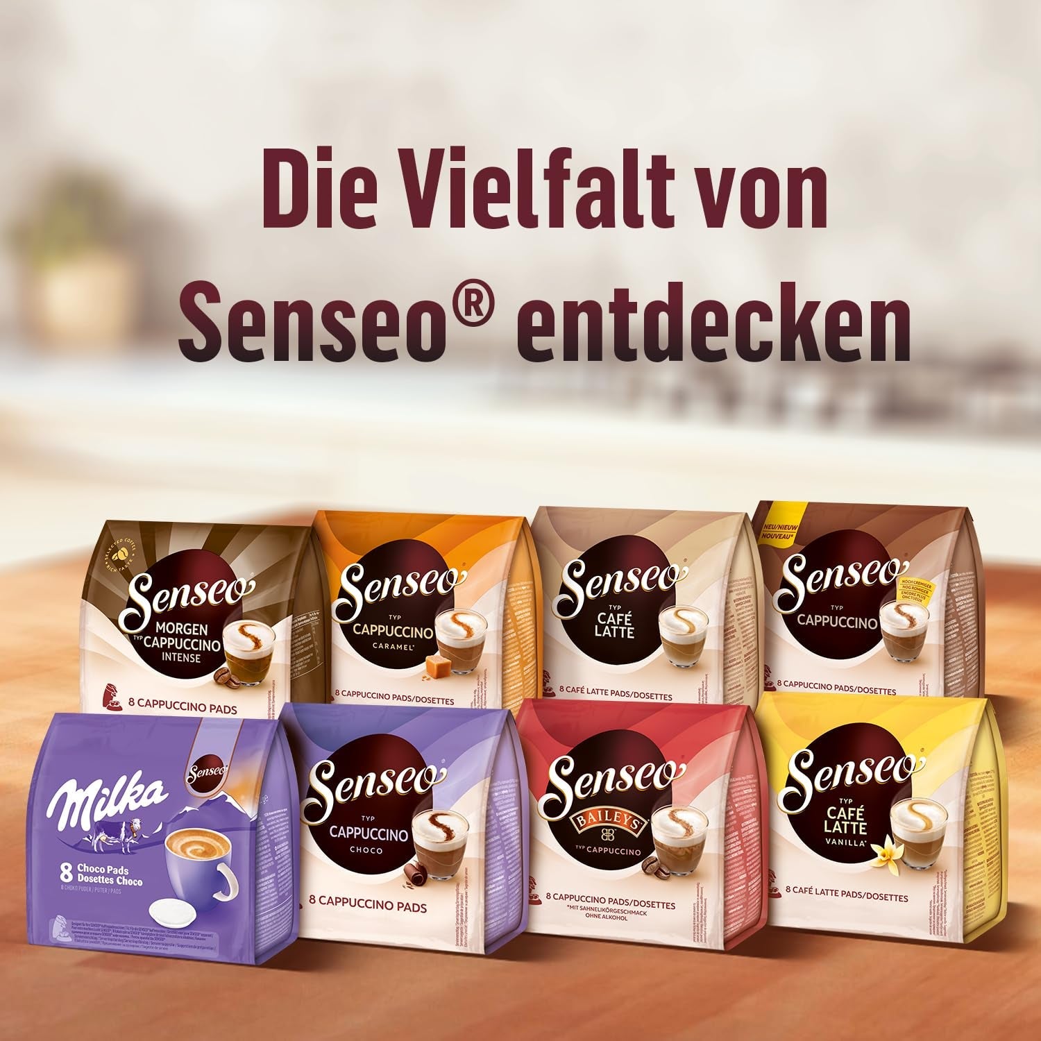 Senseo Pads Probierbox 5 Sorten, Vielfaltspakke, 5 x 16 Getränke, 80 Kaffeepads