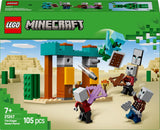 LEGO Minecraft The Illager Desert Patrol videospilsæt til børn, udpost minilegetøj og tre minifigurer inklusive plyndrer, tjener og kaktusridder 21267 byggesæt Besuche den LEGO-Store