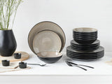 CreaTable, 24464, Malmø Beige-serien, 18-delt porcelænssæt til 6, tallerkensæt af stentøj, Tåler opvaskemaskine og mikroovn, Kvalitetsfremstilling