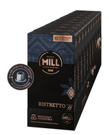 Kaffeekapseln Ristretto, 100 Kapseln für Kapselmaschinen (10x10), 80% genanvendt aluminium i Kapselkörper