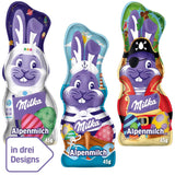 Milka Smiling Bunny Alpine Milk Design Edition - Påskechokolade med 3 forskellige designs - 24 x 45g