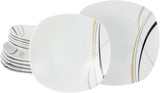 CreaTable 24029 Square City Line Series 6-personers porcelænsservicesæt 12-delt opvaskemaskine og mikroovn Sikker kvalitetsfremstilling