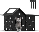 Katzenhaus Für Draußen Winterfest, Haus for verwilderte Katzen med abnehmbaren Kissen, Winterschutz for Haustiere med Türvorhängen, enkelt til montering