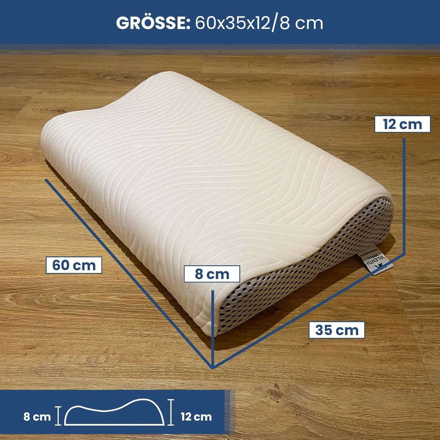 Valentia Medical Memory Foam Nakkestøttepude Ortopædisk Nakkesmertepude Memory Foam Nakkepude Ultrablødt vaskbart betræk Cervikal Ortopædiske Puder Naty Shop