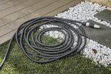 GF SRL, Aquapop Grey Easy 10, 10 meter selvforlængende flettet slange, fremstillet i Italien, med mini havesprøjte og stik til havevanding, mørkegrå