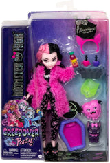 MONSTER HIGH Dukke og pyjamas Festtilbehør Draculaura Bat Count Fabelagtig dukke Pet Creepover Party HPY66 Naty Shop Dolls