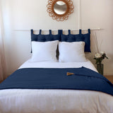 Enjoy Home - Panama Collection - Quilt med 4 jute kvaster - 100% bomuld - Oeko-Tex certifikat - 90 X 190 Cm - Farve: Marineblå Dyner og dyner Naty Shop