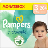 Pampers babybleer, størrelse 2 (4-8 kg), Harmony, Half Moon Box, skånsom hudbeskyttelse og urteingredienser, 240 Count
