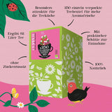 Cupper Økologisk frugt te Tranebær Hindbær | Hindbær te | 250 ublegede teposer | Big Pack | Perfekt til kontoret | Økologisk | Fair handel