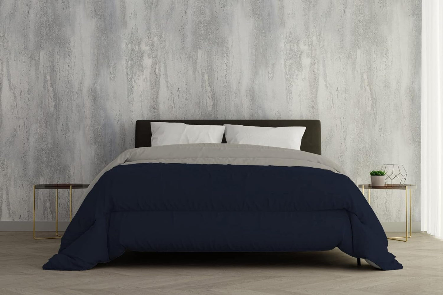 Italien Sengetøj Vinterdyne, lysegrå/mørkegrå, 2 steder, 250 X 200 Cm Dyner og dyner Naty Shop Blu Scuro/Grigio Chiaro 250 X 200 Cm