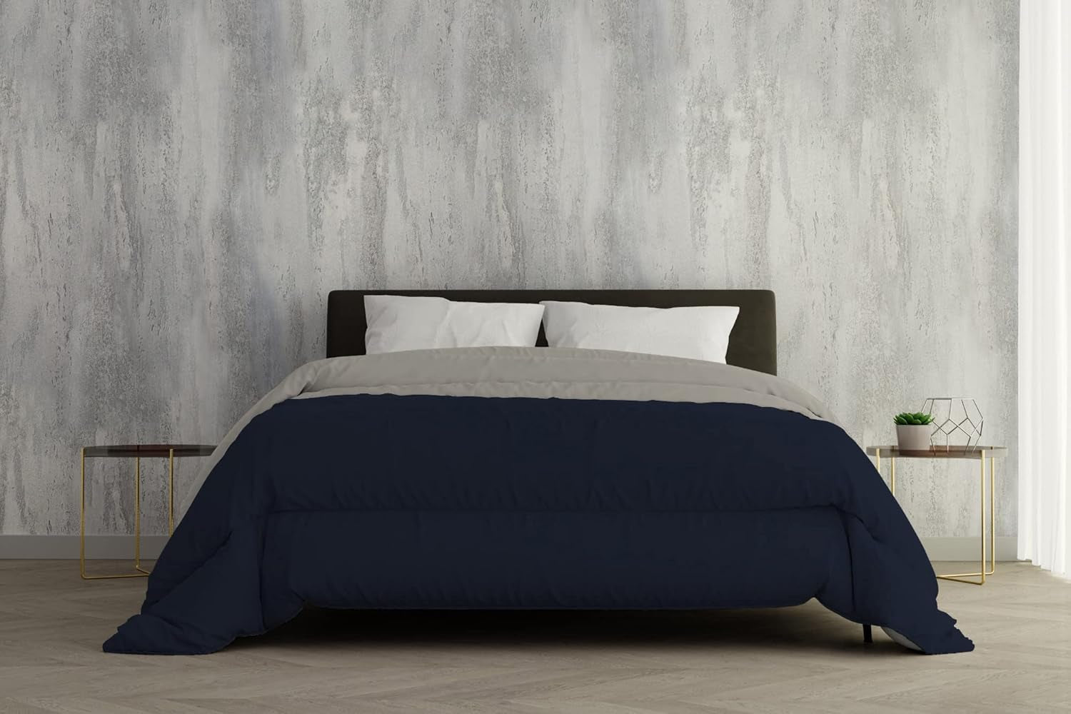 Italien Sengetøj Vinterdyne, lysegrå/mørkegrå, 2 steder, 250 X 200 Cm Dyner og dyner Naty Shop Blu Scuro/Grigio Chiaro 250 X 200 Cm