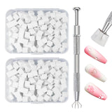 Qufiiry 200 Stück Nail Art Schwämme Mit Metallgreifer, Nagelkunst Schwammpinsel, Maniküre Zubehör Für Nägel, Um Eine Varavländ Von Gradient Nail Art Patterns To Create(White)