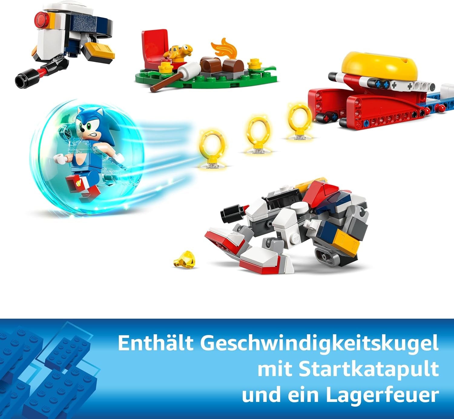 LEGO Sonic the Hedgehog Sonics Showdown At The Campfire Legetøj til børn og videospilsfans Byggesæt til drenge og piger 7 år gammelt eventyrsæt Samleobjekt 77001 Byggesæt Beuche den LEGO-Store