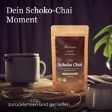 BIO Schoko Chai krydret te uden sukker, med kakaobælge, kanel, lakrids og andre aromatiske Chai-krydderier, 100 g