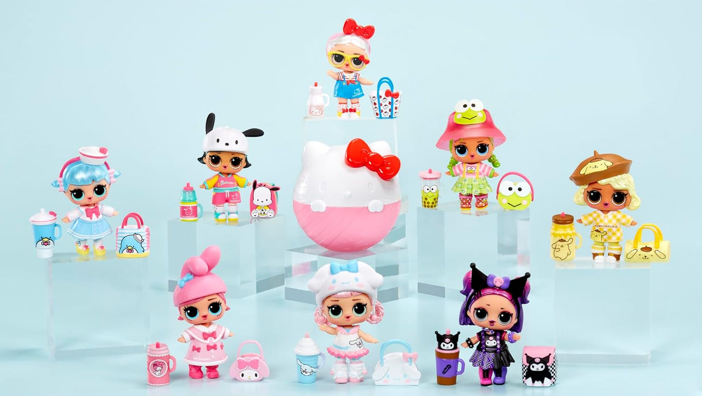 LOL overraskelse! Love Hello Kitty and Friends - 1 dukke med 7 overraskelser, tilfældigt udvalg, 8 samleobjekter, til børn fra 4 år og opefter, Pink