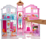 Barbie Dream House, 3-etagers 5-værelses rækkehus, inkluderer tilbehør som møbler, sammenfoldelig og opbevaring, legetøj for alderen 3 og opefter, DLY32