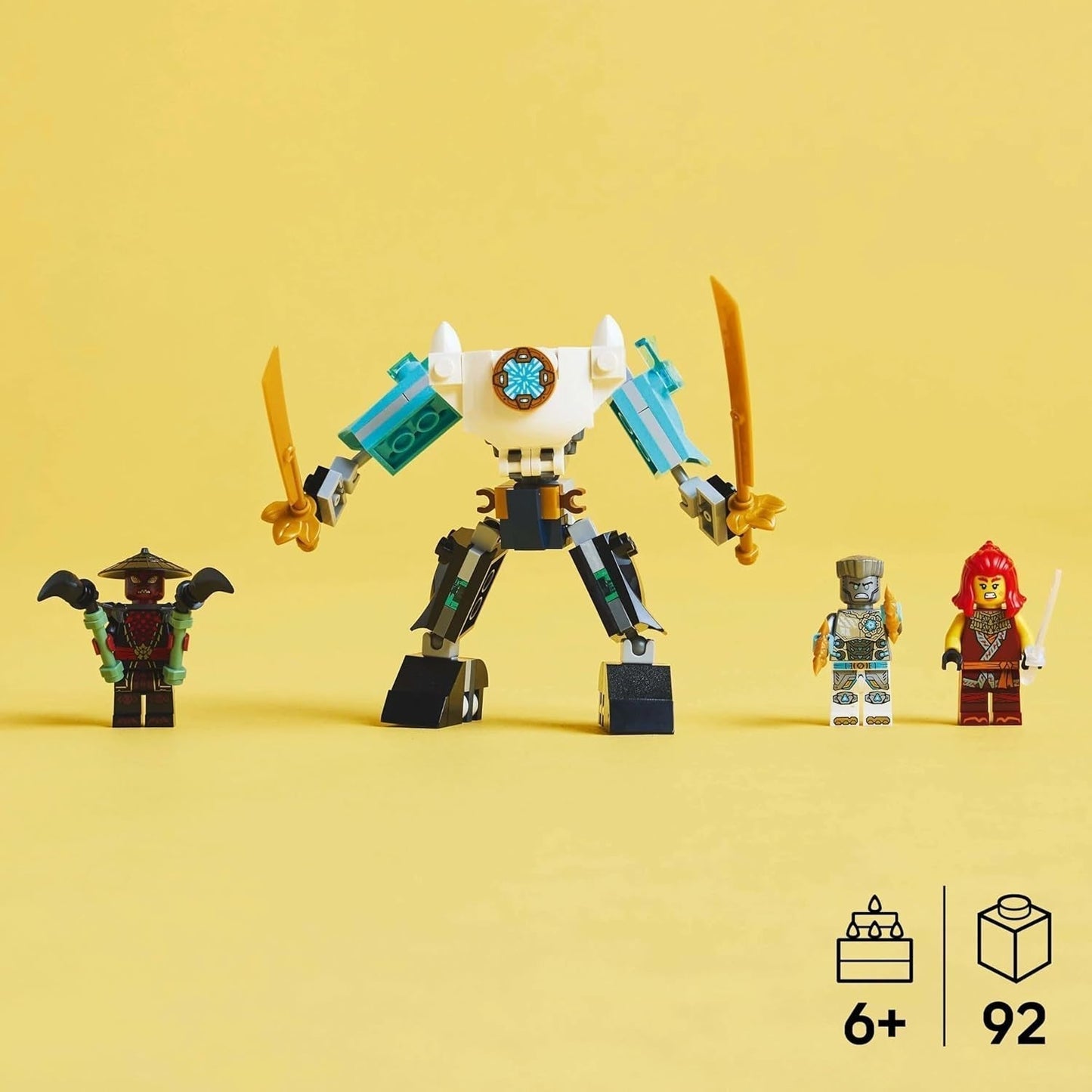 LEGO NINJAGO Zanes Action Mech - Ninja legetøj med 3 minifigurer til rollespil - Lille sæt til at bygge og lege til børn - Gaveidé til drenge og piger fra 6 år 71827 Byggesæt Besuche den LEGO-Store