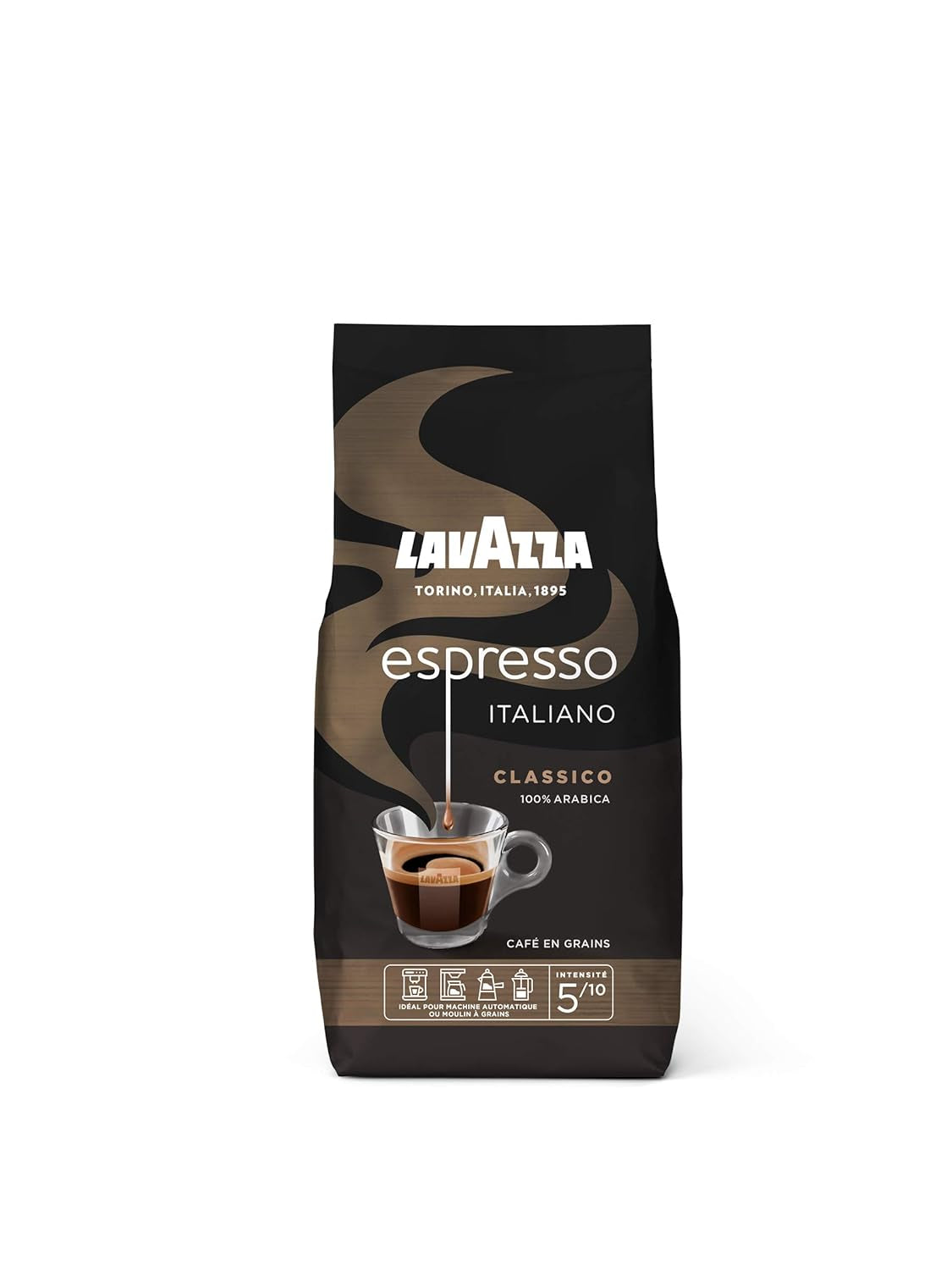Lavazza Espresso Italiano kaffebønner, 100% Arabica Espresso, afbalanceret og aromatisk, 500g pakke